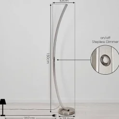 Lampadaire Kimbolton Led Nickel Mat, 1 Lumiere