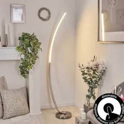 Lampadaire Kimbolton Led Nickel Mat, 1 Lumiere