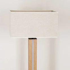 Lampadaire Kyneton Led Ecru, Noir, 2 Lumieres