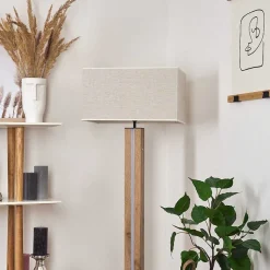 Lampadaire Kyneton Led Ecru, Noir, 2 Lumieres