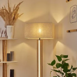 Lampadaire Kyneton Led Ecru, Noir, 2 Lumieres