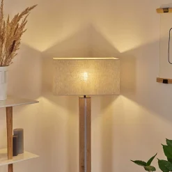 Lampadaire Kyneton Led Ecru, Noir, 2 Lumieres