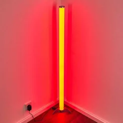 Lampadaire Led Rgb Globo Rocky Argente, 1 Lumiere, Telecommandes, Changeur De Couleurs