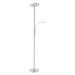 Lampadaire Leuchten-Direkt Lolasmart-Rocco Led Acier Brosse, 1 Lumiere, Telecommandes