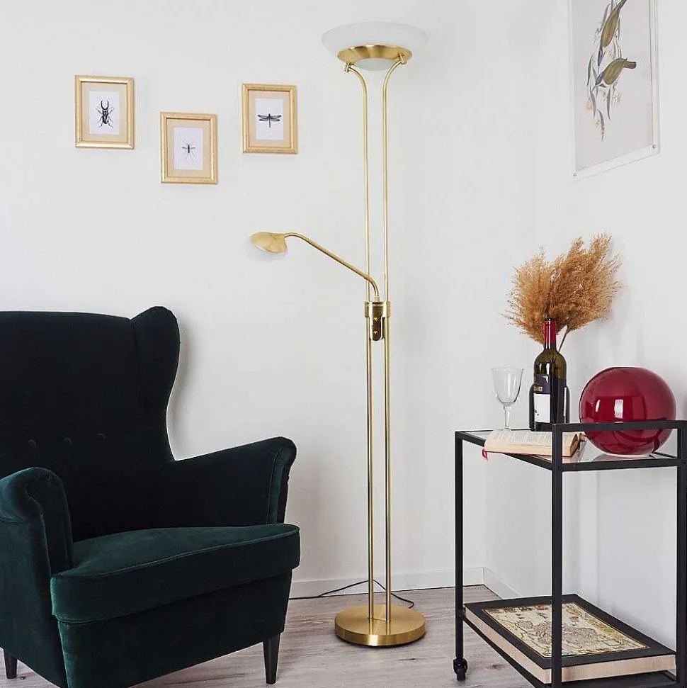 Lampadaire Mairoa Led Laiton, 2 Lumieres