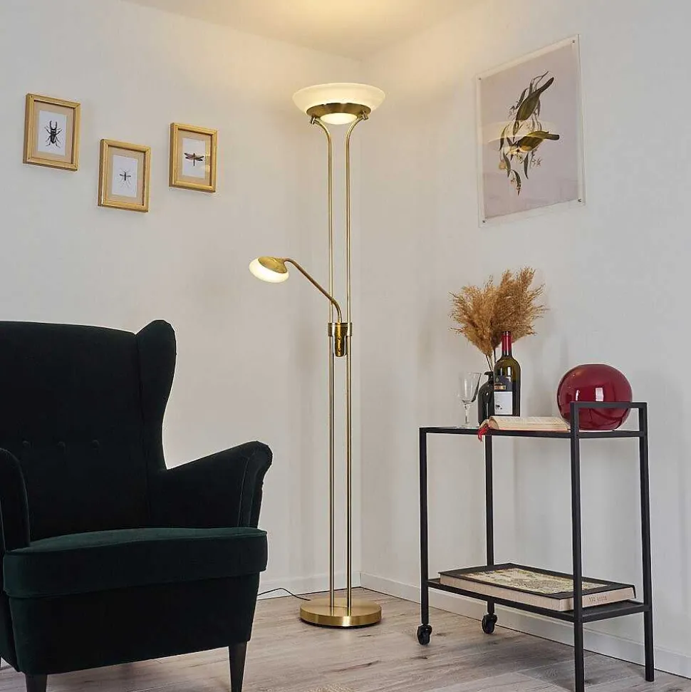 Lampadaire Mairoa Led Laiton, 2 Lumieres