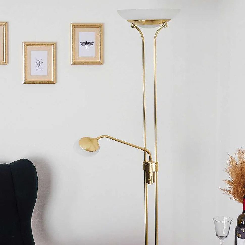 Lampadaire Mairoa Led Laiton, 2 Lumieres