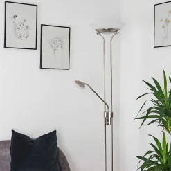 Lampadaire Mairoa Led Nickel Mat, 2 Lumieres