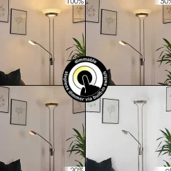 Lampadaire Mairoa Led Nickel Mat, 2 Lumieres