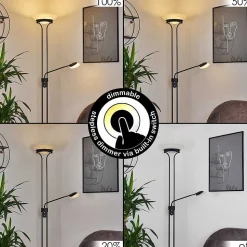 Lampadaire Mairoa Led Noir, 2 Lumieres