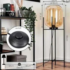 Lampadaire Manzano Noir, 1 Lumiere