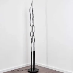 Lampadaire Mapleton Led Noir, 3 Lumieres, Telecommandes