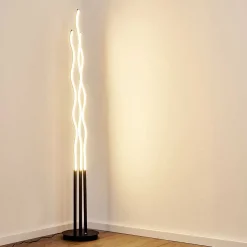 Lampadaire Mapleton Led Noir, 3 Lumieres, Telecommandes