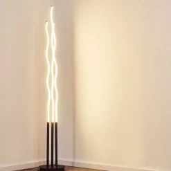 Lampadaire Mapleton Led Noir, 3 Lumieres, Telecommandes