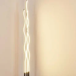 Lampadaire Mapleton Led Noir, 3 Lumieres, Telecommandes