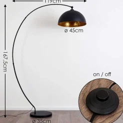 Lampadaire Miranda Noir, 1 Lumiere