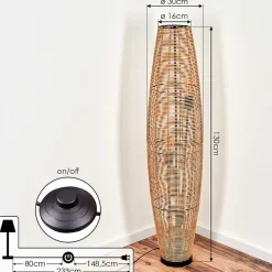 Lampadaire Mulstrand Ecru, Noir, 3 Lumieres