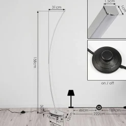 Lampadaire Nagu Led Nickel Mat, 1 Lumiere