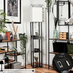 Lampadaire Pambor Noir, 1 Lumiere