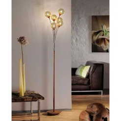 Lampadaire Paul Neuhaus Greta Rouille, 6 Lumieres