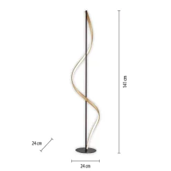 Lampadaire Paul Neuhaus Qswing Led Anthracite, Or, 1 Lumiere, Telecommandes