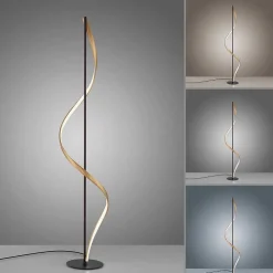 Lampadaire Paul Neuhaus Qswing Led Anthracite, Or, 1 Lumiere, Telecommandes