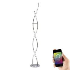 Lampadaire Paul Neuhaus Q-Malina Led Acier Inoxydable, 2 Lumieres, Telecommandes