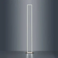 Lampadaire Paul-Neuhaus Q-Kaan Led Acier Brosse, 2 Lumieres, Telecommandes