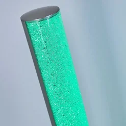 Lampadaire Pipe Led Nickel Mat, 1 Lumiere, Telecommandes, Changeur De Couleurs