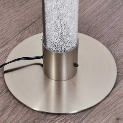 Lampadaire Pipe Led Nickel Mat, 1 Lumiere, Telecommandes, Changeur De Couleurs