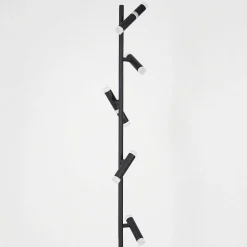 Lampadaire Pousseline Led Noir, 1 Lumiere