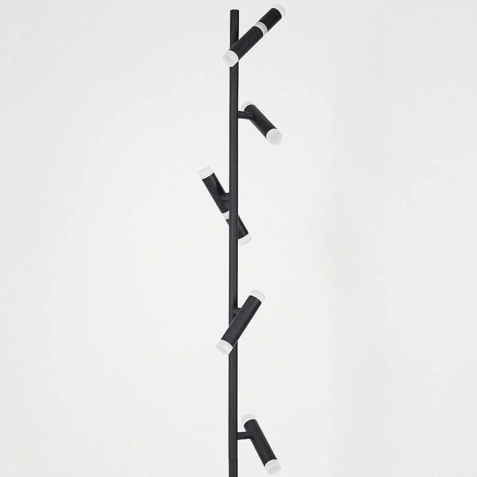 Lampadaire Pousseline Led Noir, 1 Lumiere