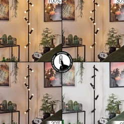 Lampadaire Pousseline Led Noir, 1 Lumiere