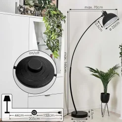 Lampadaire Recife Noir, 1 Lumiere