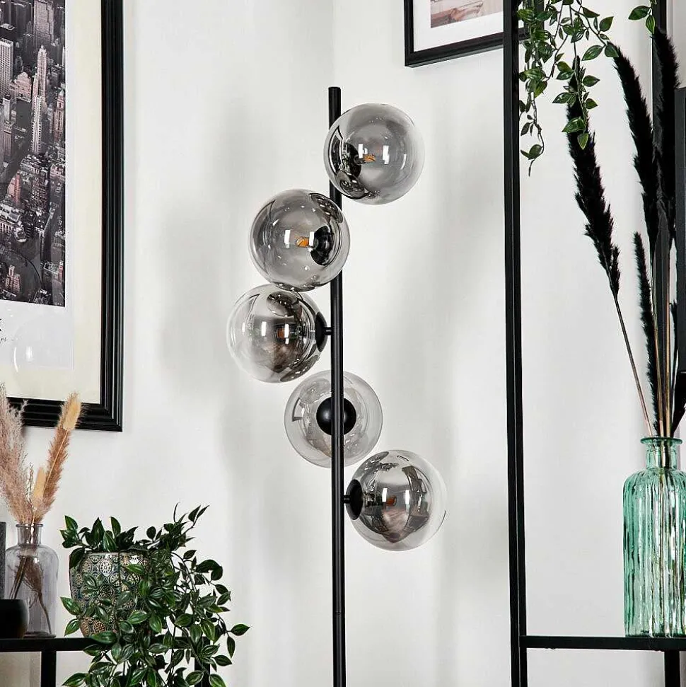 Lampadaire Remaisnil Clair, Fume, 5 Lumieres