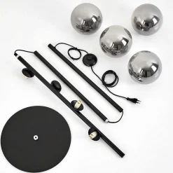 Lampadaire Remaisnil Noir, 4 Lumieres