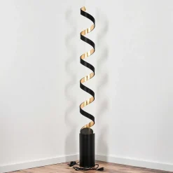 Lampadaire Rezat Led Noir Dore, 1 Lumiere