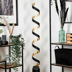 Lampadaire Rezat Led Noir Dore, 1 Lumiere