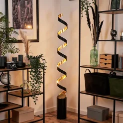 Lampadaire Rezat Led Noir Dore, 1 Lumiere