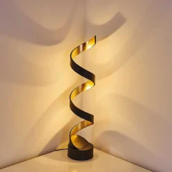 Lampadaire Rezat Led Noir Dore, 1 Lumiere