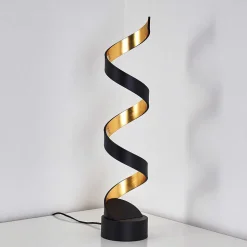 Lampadaire Rezat Led Noir Dore, 1 Lumiere