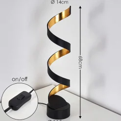 Lampadaire Rezat Led Noir Dore, 1 Lumiere