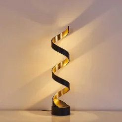 Lampadaire Rezat Led Noir Dore, 1 Lumiere