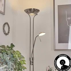 Lampadaire Rom Led Nickel Mat, 2 Lumieres