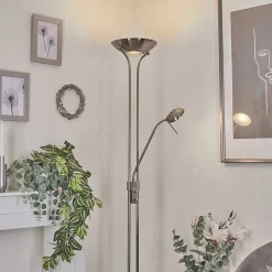 Lampadaire Rom Led Nickel Mat, 2 Lumieres