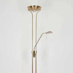 Lampadaire Rom Led Vieux Laiton, 2 Lumieres