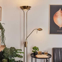 Lampadaire Rom Led Vieux Laiton, 2 Lumieres