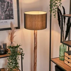 Lampadaire Saladillo Ecru, Noir, 1 Lumiere