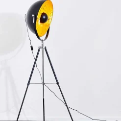 Lampadaire Saturn Chrome, Noir, 1 Lumiere