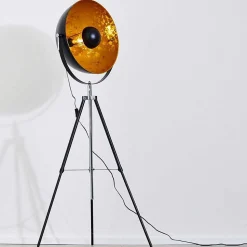 Lampadaire Saturn Chrome, Noir, 1 Lumiere